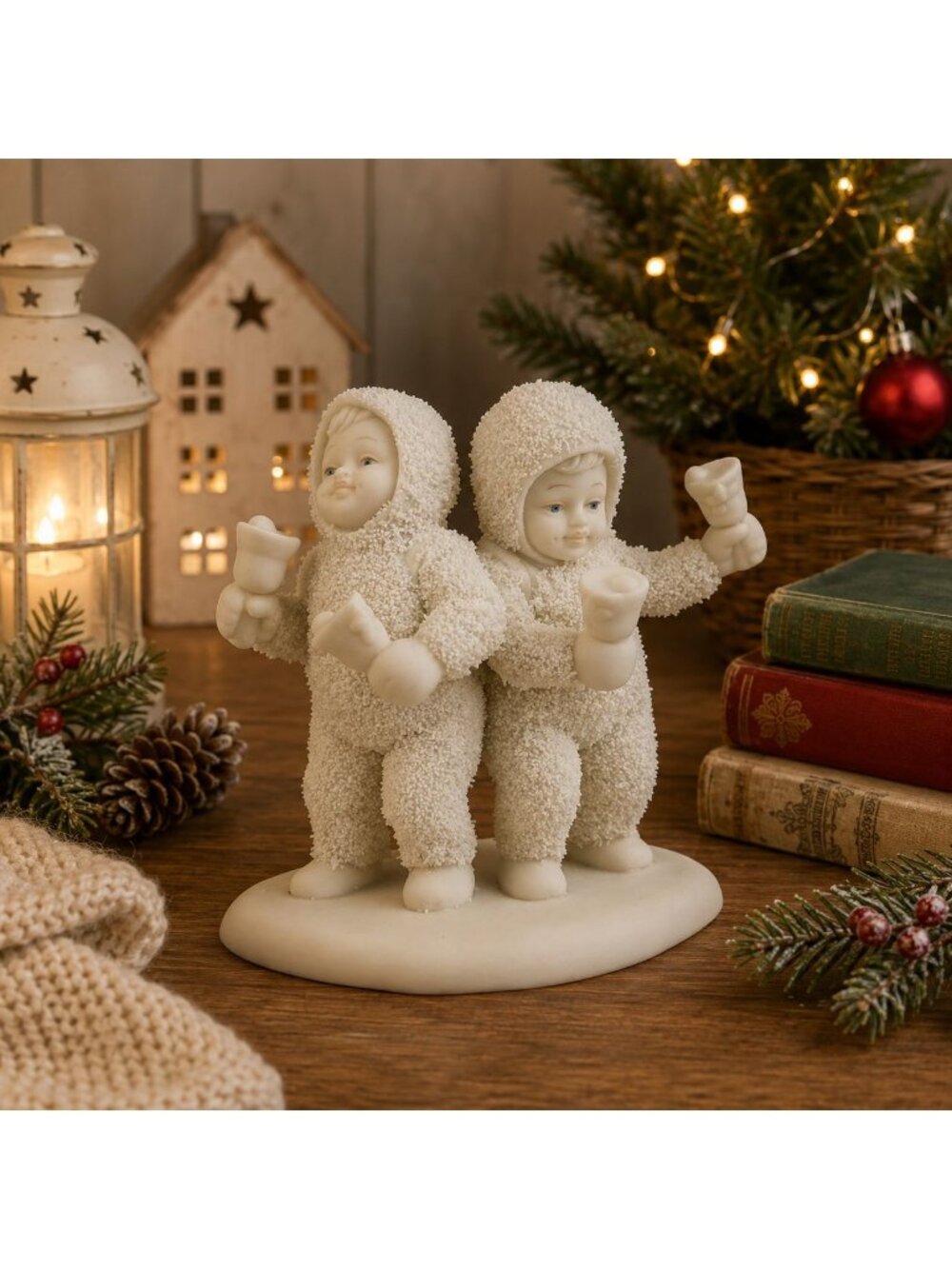 Dept 56 Snowbabies 68454 Set of 2 Porcelain Figurines Let's All Chime In